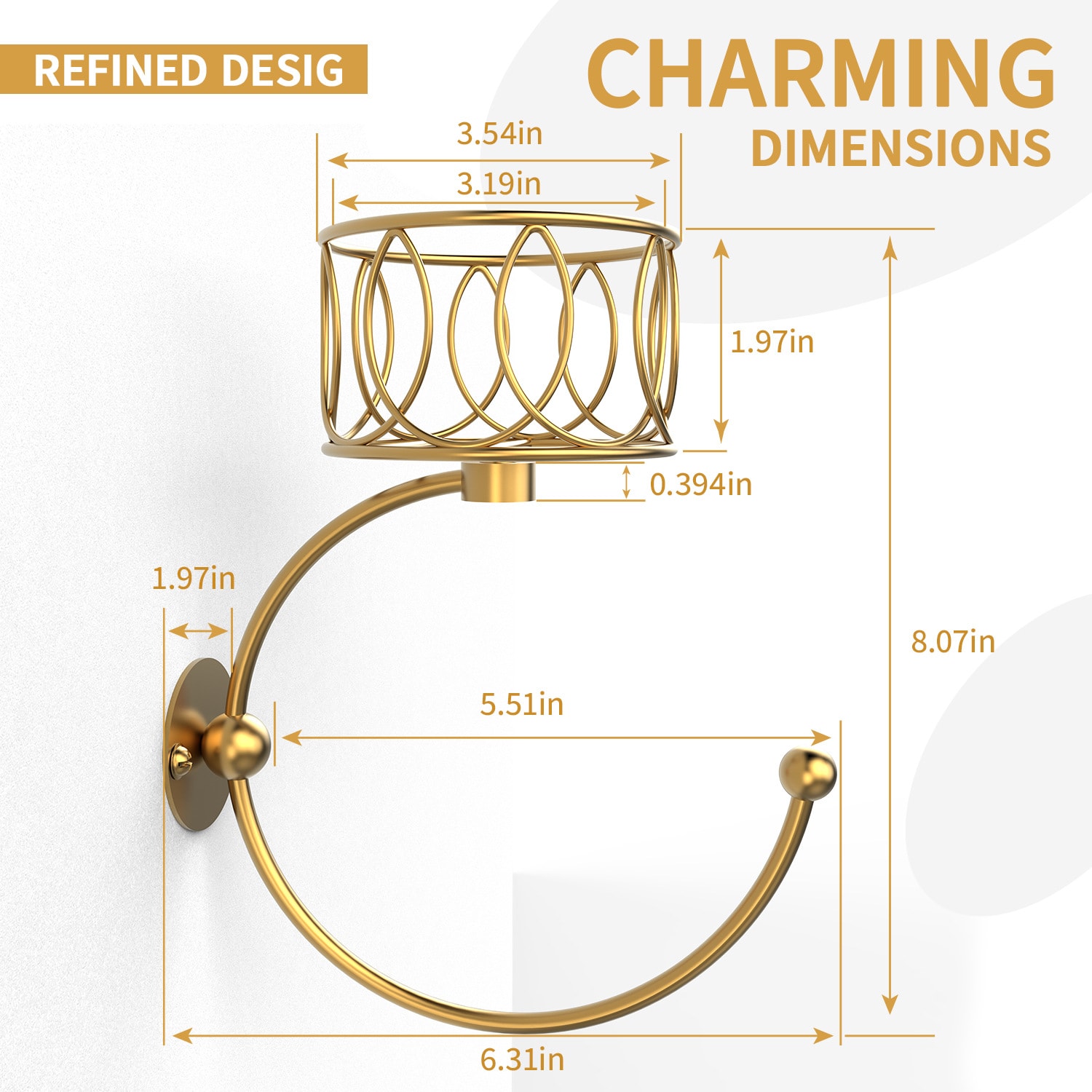Hand Towel Holder For Bathroom Wall, Bathroom Decor, Wall Mounted Towel Hook With Cut Candle Holder_voghion.com